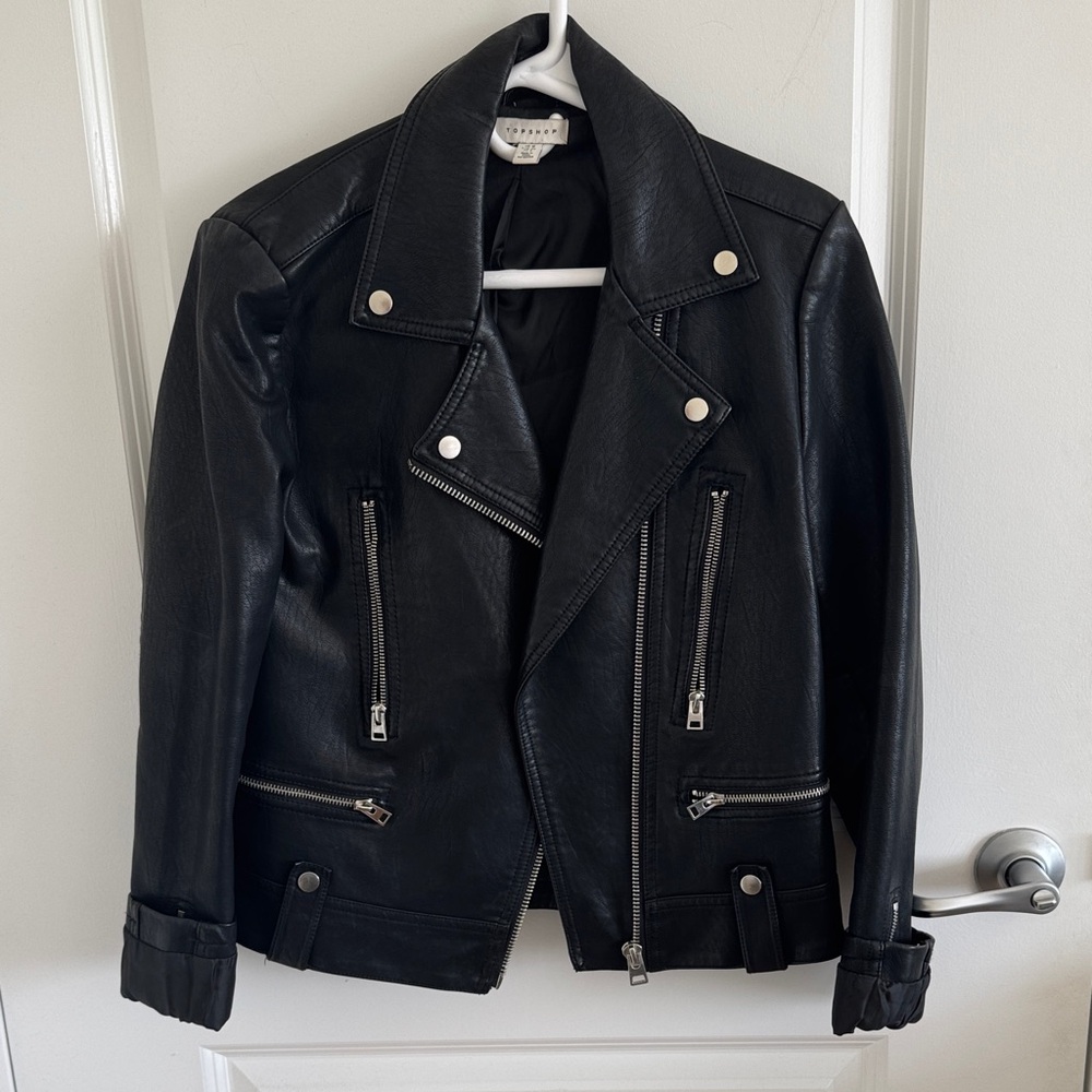 Topshop Black Leather Jacket